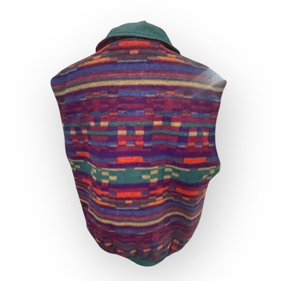 VTG Columbia 90s Reversible Fleece Multicolor Vest Large - Picture 11 of 12